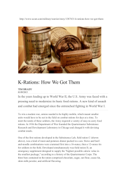 K-Rations: How We Got Them - World Public Health Nutrition