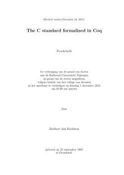 The C standard formalized in Coq
