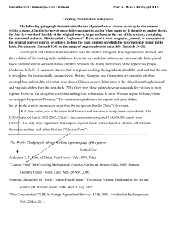 Parenthetical Citation (In-Text Citation) Pearl K. Wise Library