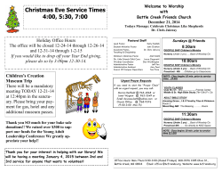 Christmas Eve Service Times 4:00, 5:30, 7:00
