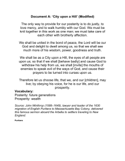 Document A: `City upon a Hill` (Modified) The only way to provide for