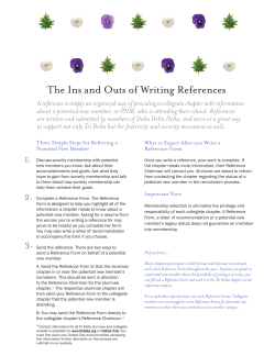 The Ins and Outs of Writing References