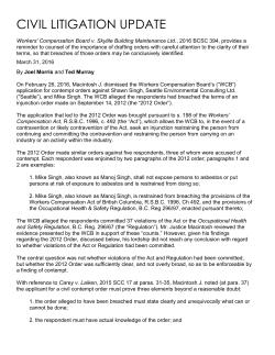 CIVIL LITIGATION UPDATE