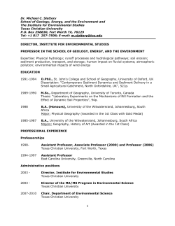 CURRICULUM VITAE - Institute for Environmental Studies