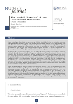 The threefold &ldquo;invention&rdquo; of time: transcendental, transcendent, trans