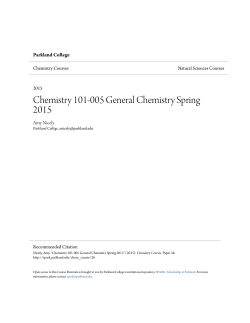 Chemistry 101-005 General Chemistry Spring 2015