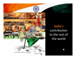India`s contribution to the rest of the world
