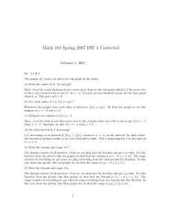 Math 181 Spring 2007 HW 1 Corrected