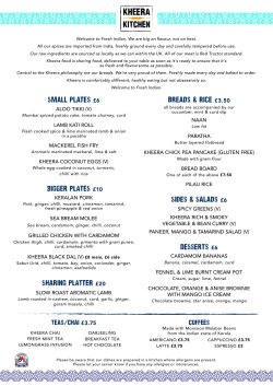 Menu - Kheera Kitchen