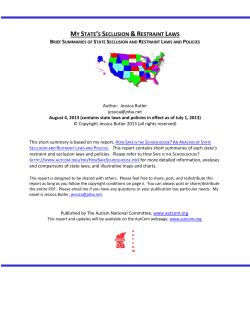 My State`s Restraint and Seclusion Laws