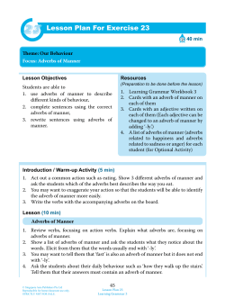 Lesson Plan For Exercise 23