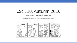 CSc 110, Autumn 2016