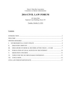 2014 civil law forum - Hawaii State Bar Association