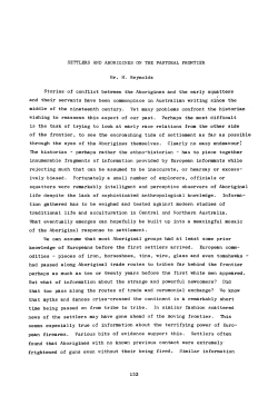 SETTLERS AND ABORIGINES ON THE PASTORAL