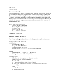 Colonial America - Teach Tennessee History