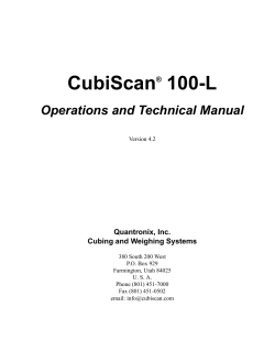 CubiScan 100-L Operations and Technical Manual