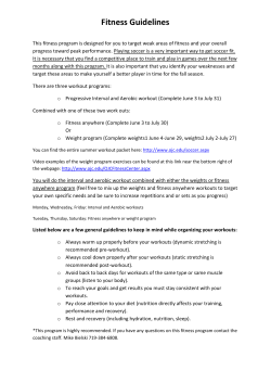 Fitness Guidelines