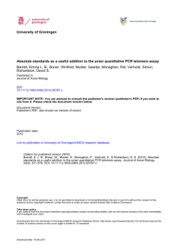 University of Groningen Absolute standards as a useful