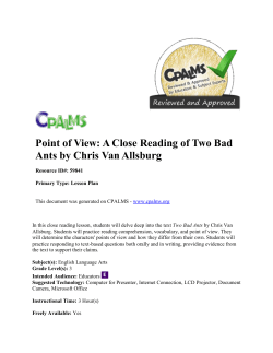 Point of View: A Close Reading of Two Bad Ants by Chris Van Allsburg