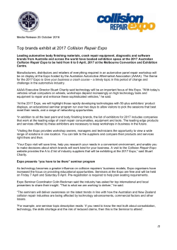 press release - Collision Repair Expo