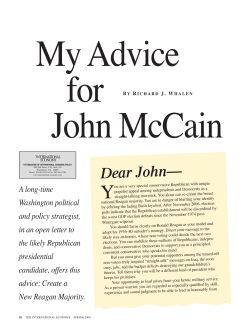 My Advice for John McCain - The International Economy