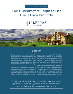 The Fundamental Right to Use One`s Own Property