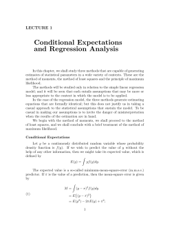 Conditional Expectations and Regression Analysis