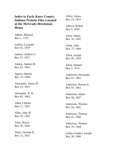 Index to Early Knox County, Indiana Probate Files Located at the