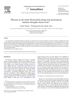 Pleasure in the mind: Restrained eating and spontaneous