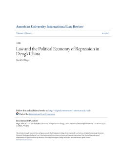 Law and the Political Economy of Repression in Deng`s China
