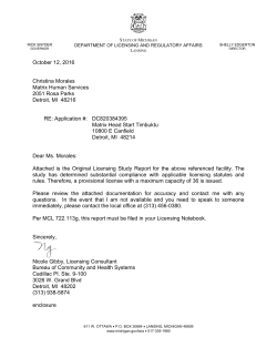 Original Licensing Study Report