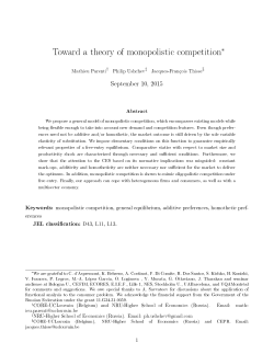Toward a theory of monopolistic competition