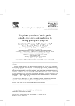 The private provision of public goods: tests of a provision point