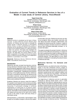 Evaluation of Current Trends in Reference Services in lieu of a Model