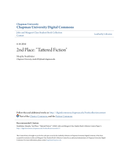 2nd Place: "Tattered Fiction" - Chapman University Digital Commons