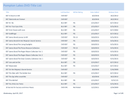 Pompton Lakes DVDs sorted by Title