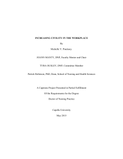 By Michelle Y. Pinckney JOANN MANTY, DNP, Faculty