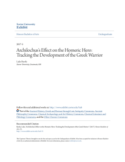 Archilochus`s Effect on the Homeric Hero - Exhibit