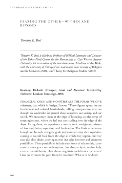 Fearing the Other—Within and Beyond