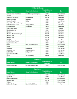 Cold and Allergy - UNC Charlotte Student Health Center