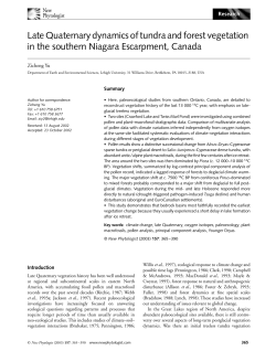 Late Quaternary dynamics of tundra and forest vegetation in the