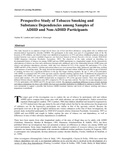 Prospective Study of Tobacco Smoking and Substance