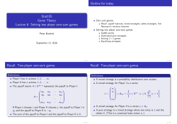 Stat155 Game Theory Lecture 6: Solving two player zero