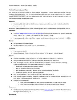 Feminist Movement Lesson Plan by Kevin Murphy Feminist