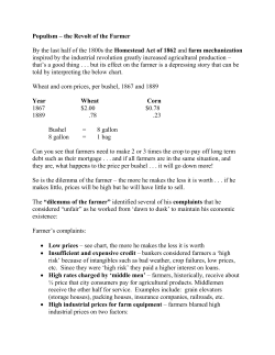Populism &ndash; the Revolt of the Farmer By the last half of