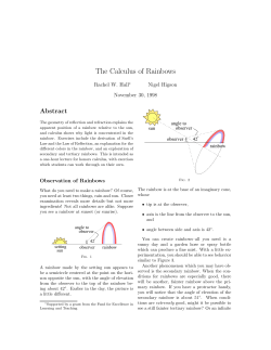 R.W. Hall and N. Higson, "The Calculus of rainbows"