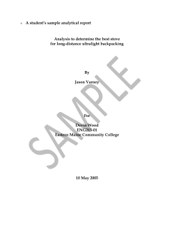 A student`s sample analytical report Analysis to determine the best