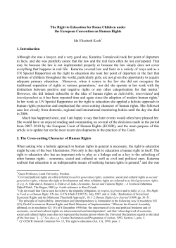 The Right to Education for Roma Children under the European