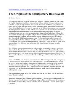 The Origins of the Montgomery Bus Boycott