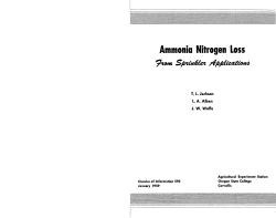 Ammonia Nitrogen Loss